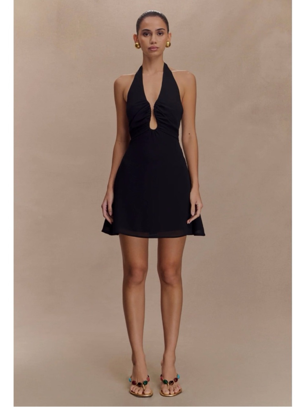 NWT Meshki ‘Malakhai’ Chiffon Halter Mini Dress